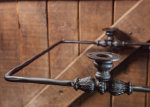 Load image into Gallery viewer, Industrial shower curtain rail black wrought iron Rectangular & square ceiling mounted