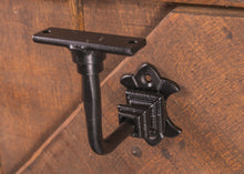 Load image into Gallery viewer, Industrial style black steel bracket for handrails & shelfs