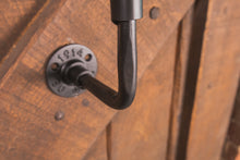 Load image into Gallery viewer, Industrial style black wrought iron bracket for handrails & shelfs