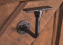 Load image into Gallery viewer, Industrial style black bracket for handrails & shelfs