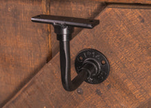 Load image into Gallery viewer, Industrial style black bracket for handrails & shelfs