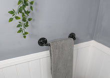 Load image into Gallery viewer, Black Cast iron & steel Industrial towel rail