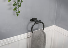 Load image into Gallery viewer, Steel black towel rail holder