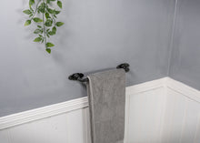 Load image into Gallery viewer, Steel black towel rail