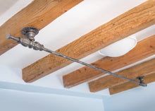 Load image into Gallery viewer, Industrial shower curtain rail 120cm -200 cm straight rail ceiling mounted