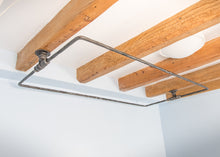 Load image into Gallery viewer, Industrial shower curtain rail wrought iron Rectangular & square ceiling mounted