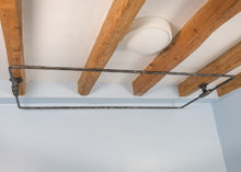 Load image into Gallery viewer, Industrial shower curtain rail wrought iron Rectangular & square ceiling mounted