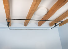 Load image into Gallery viewer, Industrial shower curtain rail black wrought iron Rectangular & square ceiling mounted
