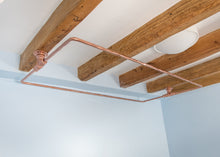 Load image into Gallery viewer, Industrial shower curtain rail copper wrought iron Rectangular & square ceiling mounted