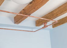 Load image into Gallery viewer, Industrial shower curtain rail copper wrought iron Rectangular & square ceiling mounted
