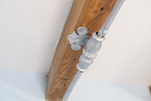 Load image into Gallery viewer, Industrial Shower Curtain Rail Silver Wrought Iron Rectangular & Square Ceiling Mounted