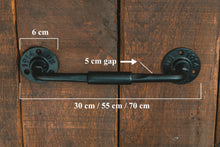 Load image into Gallery viewer, Black Cast iron & steel Industrial towel rail