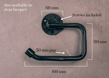 Load image into Gallery viewer, Industrial black toilet roll holder