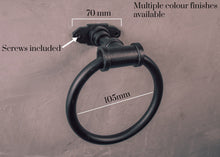 Load image into Gallery viewer, Steel black towel rail holder