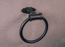 Load image into Gallery viewer, Steel black towel rail holder