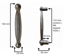 Load image into Gallery viewer, Bronze Finish Cabinet Handle – Textured Design, 110mm Centres
