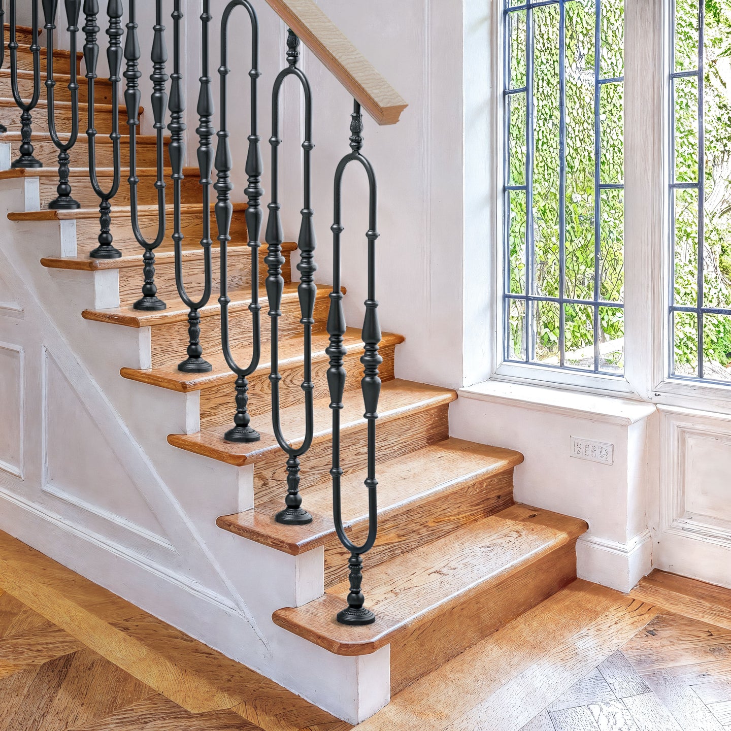 Wrought Iron Stair Spindle Black Railing Panel Handrail Balusters