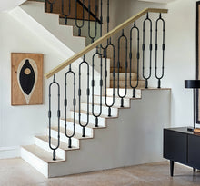 Load image into Gallery viewer, Wrought Iron Stair Spindle Black Railing Panel Handrail Balusters
