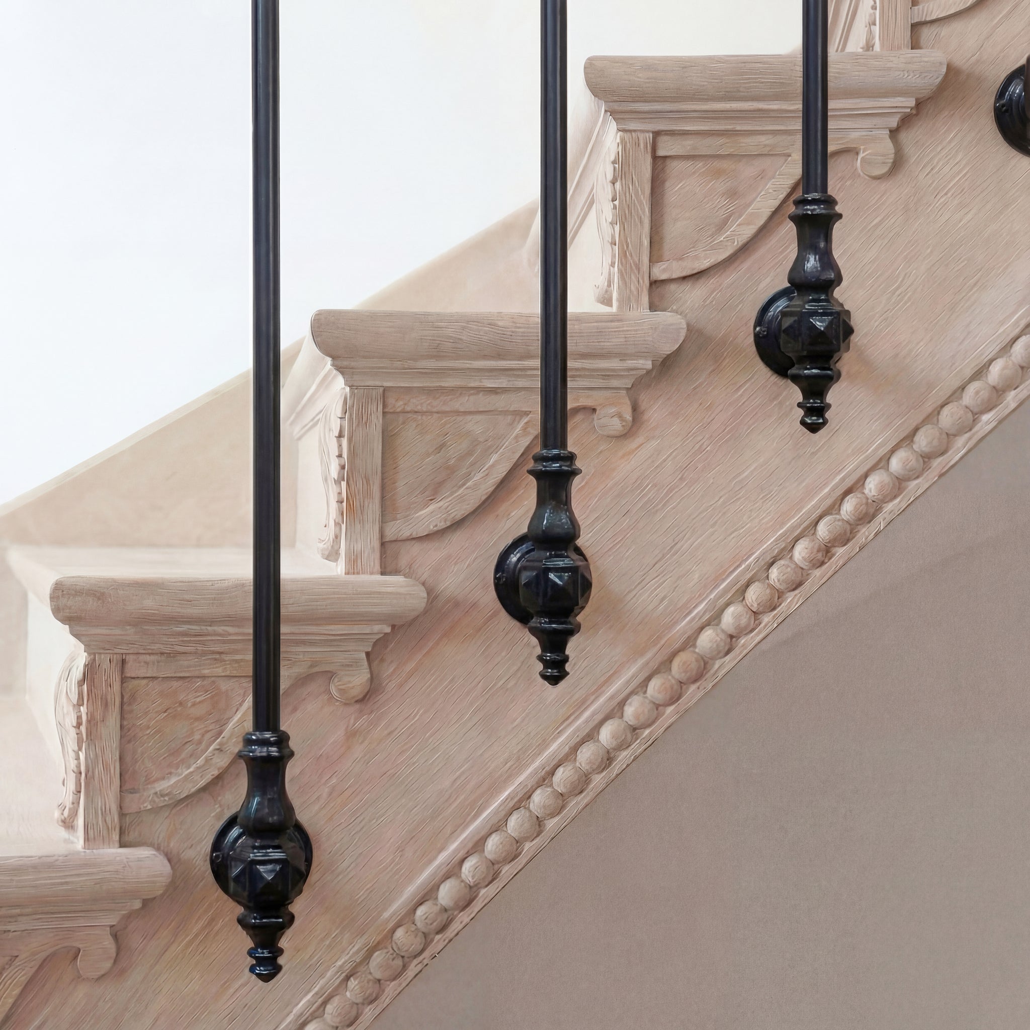 Victorian Style Iron Spindles | Satin Black Side Mount Balusters | 110 ...