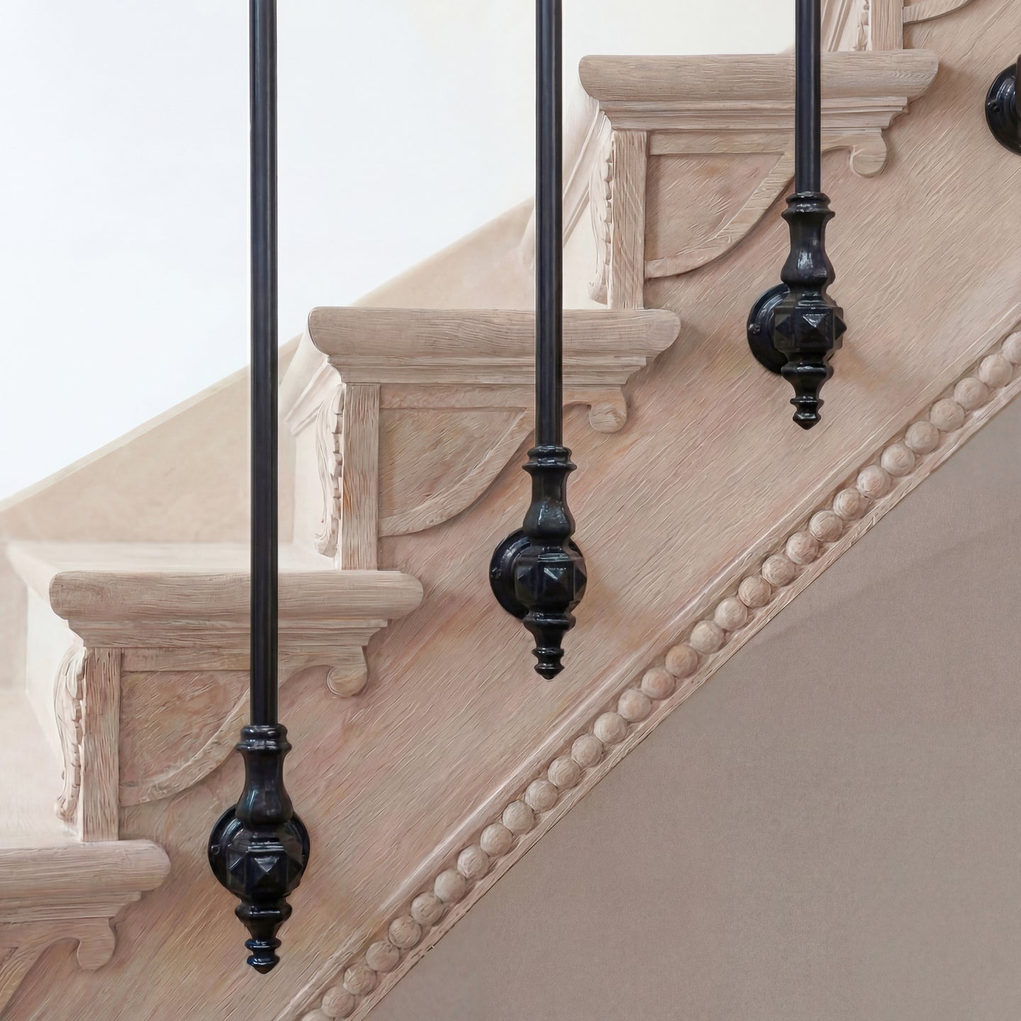 Victorian Style Iron Spindles | Satin Black Side Mount Balusters | 110 ...