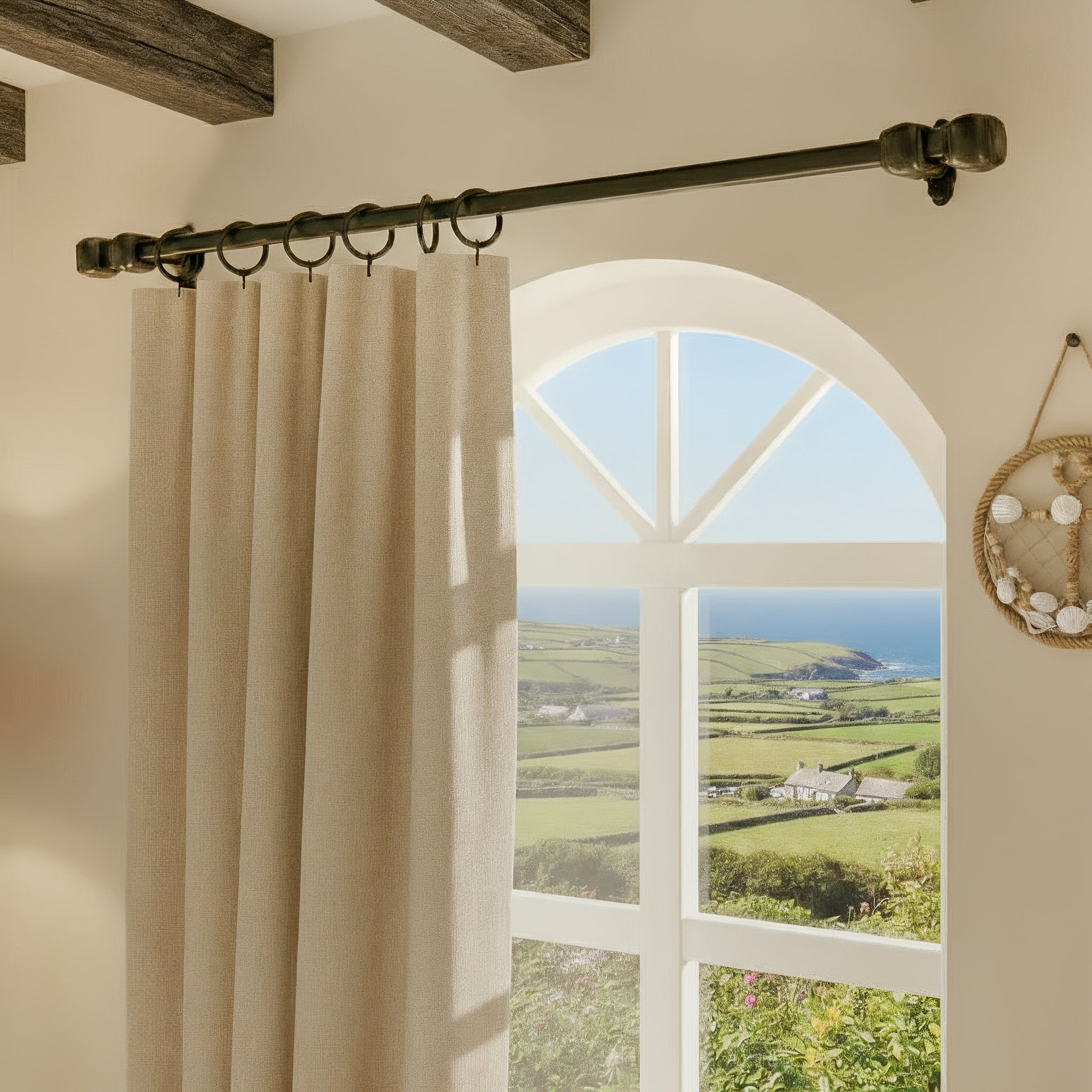 Black curtain rail wrought iron wall mounted – middlefarmcrafts