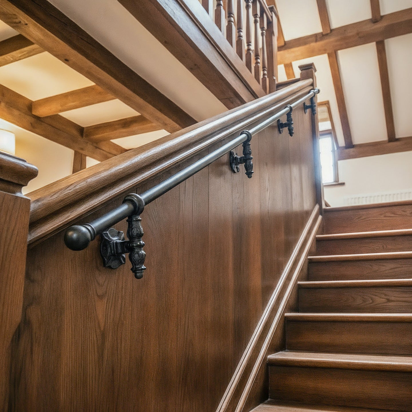 Black Stair handrail banister