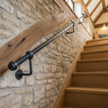 Load image into Gallery viewer, Black pipe Stair handrail banister
