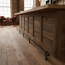 Load image into Gallery viewer, Industrial wrought iron bar foot rail Black
