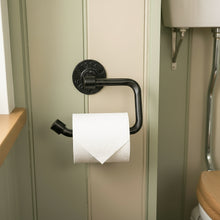 Load image into Gallery viewer, Industrial black toilet roll holder
