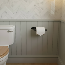 Load image into Gallery viewer, Steel black toilet roll holder
