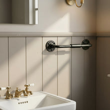 Load image into Gallery viewer, Black Cast iron &amp; steel Industrial towel rail
