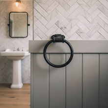 Load image into Gallery viewer, Steel black towel rail holder
