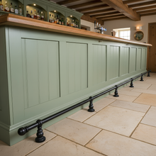 Load image into Gallery viewer, Industrial Style Bar Foot Rail Black Home Bar Foot Rail Kitchen Island Foot Rest Custom Foot Railing Metal Steel Cast Iron Bar Décor Vintage
