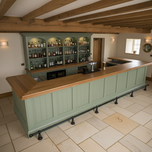 Load image into Gallery viewer, Industrial Style Bar Foot Rail Black Home Bar Foot Rail Kitchen Island Foot Rest Custom Foot Railing Metal Steel Cast Iron Bar Décor Vintage
