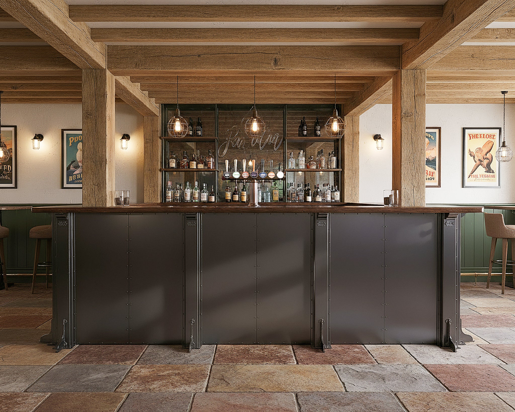 Bar Front Graphics Industrial Bar Front Panels, Raw Metal Bar Front, Metal Industrial Bar ...