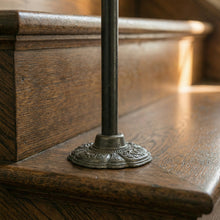 Load image into Gallery viewer, Floral Iron Stair Spindles | Hidden Fix Tread Mount | Wabi Sabi Japandi Stair Railing | Scalloped Scallop Baluster | Hand Forged
