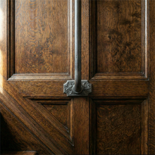 Load image into Gallery viewer, Rectangular Floral Iron Stair Spindles | Hidden "Pin Fix" Side Mount | Hand Forged 14mm Steel | Georgian Stair Railing | Gunmetal Grey
