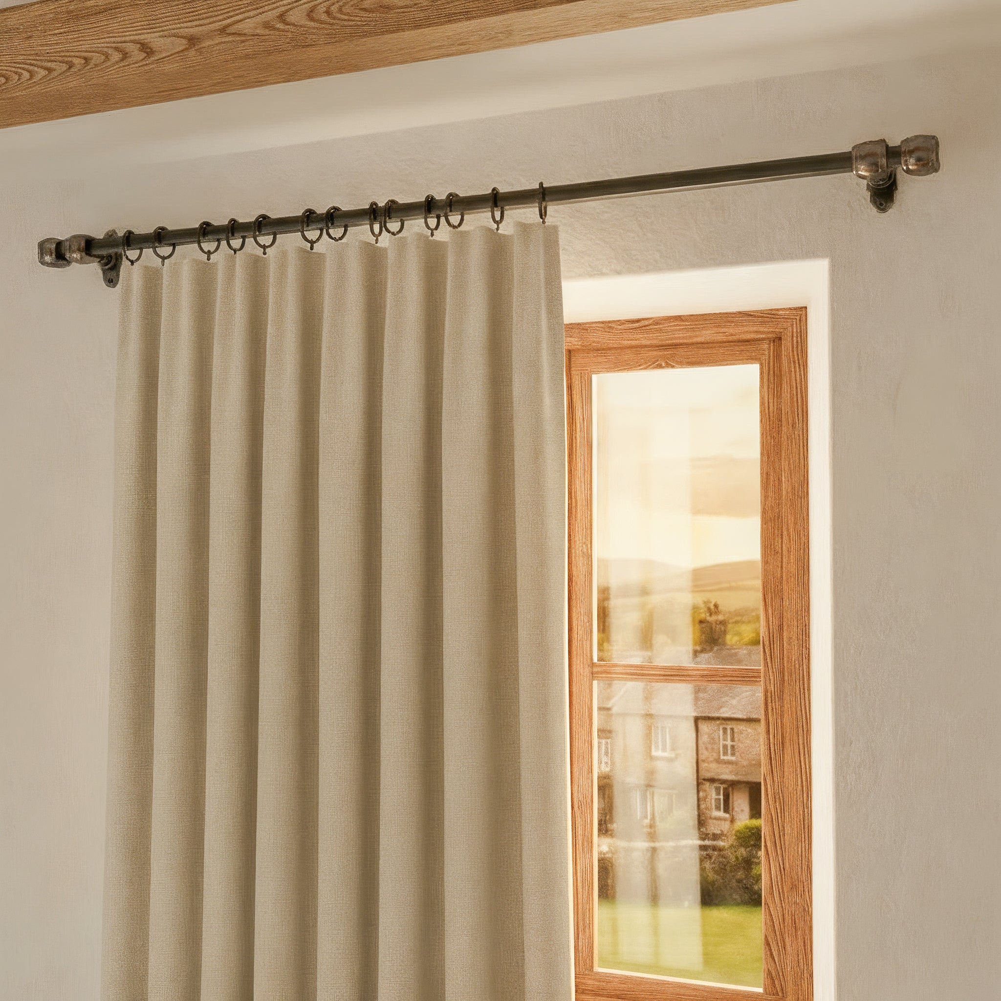 Wrought iron curtain rail wrought iron wall mounted – middlefarmcrafts
