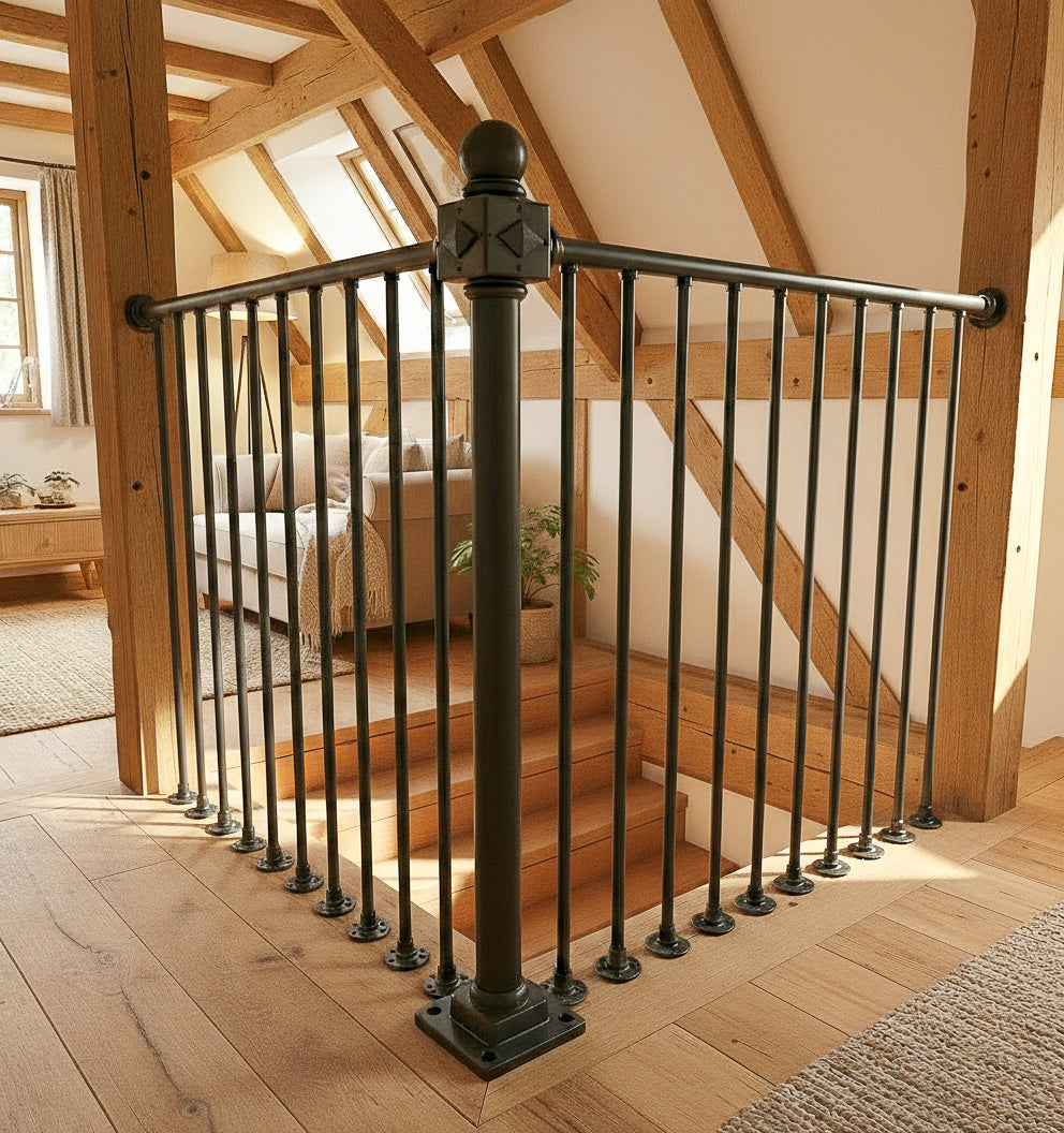 Black Wrought Iron vintage Balustrades Handrail