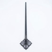 Load image into Gallery viewer, Fleur de Lis Iron Spindles | Side Mount Stair Balusters | Gothic Face Fix Railing | Custom Size  Metal Banister | Tudor Home Decor
