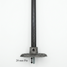 Load image into Gallery viewer, Rectangular Floral Iron Stair Spindles | Hidden "Pin Fix" Tread Mount | Hand Forged 14mm Steel | Georgian Stair Railing | Gunmetal Grey
