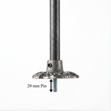 Load image into Gallery viewer, Floral Stair Spindles | Hidden "Pin Fix" Tread Mount | Hand Forged 14mm Iron | French Baroque Stair Railing | Seamless Baluster
