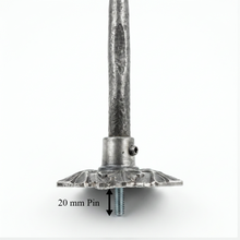 Load image into Gallery viewer, Square Leaf Iron Stair Spindles | Hidden Fix Tread Mount | Hand Forged Hammered Steel | French Gothic Stair Railing | Ornate Baluster
