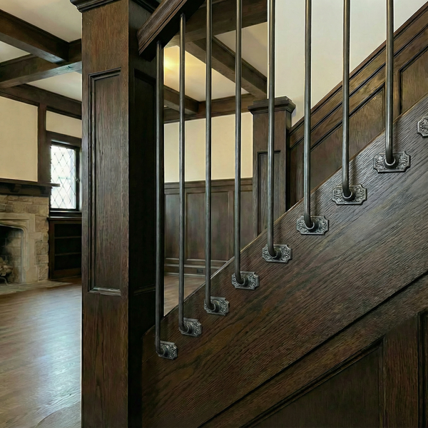 Rectangular Floral Stair Spindles with Side mount