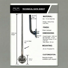 Load image into Gallery viewer, Floral Stair Spindles | Hidden "Pin Fix" Side Mount | Hand Forged 14mm Iron | French Baroque Stair Railing | Seamless Baluster
