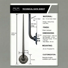 Load image into Gallery viewer, Floral Iron Stair Spindles | Hidden Fix Side Mount | Wabi Sabi Japandi Stair Railing | Scalloped Scallop Baluster | Hand Forged
