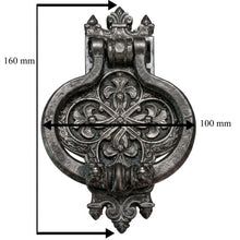 Load image into Gallery viewer, Gothic Tudor Door Knocker – Dark Iron Finish
