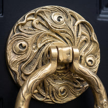 Load image into Gallery viewer, Peacock Door Knocker – Antique Brass Finish
