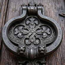 Load image into Gallery viewer, Gothic Tudor Door Knocker – Dark Iron Finish
