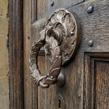 Load image into Gallery viewer, Laurel Wreath Door Knocker – Aged Bronze Finish
